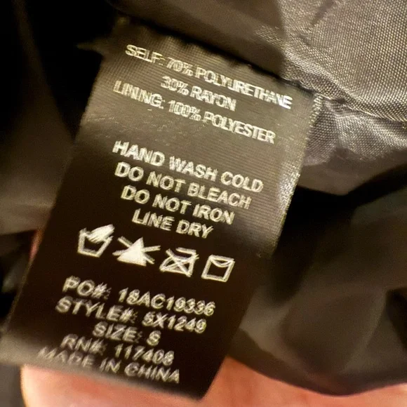 LBD BLACK Faux Leather Jacket Size Small - Picture 6 of 6